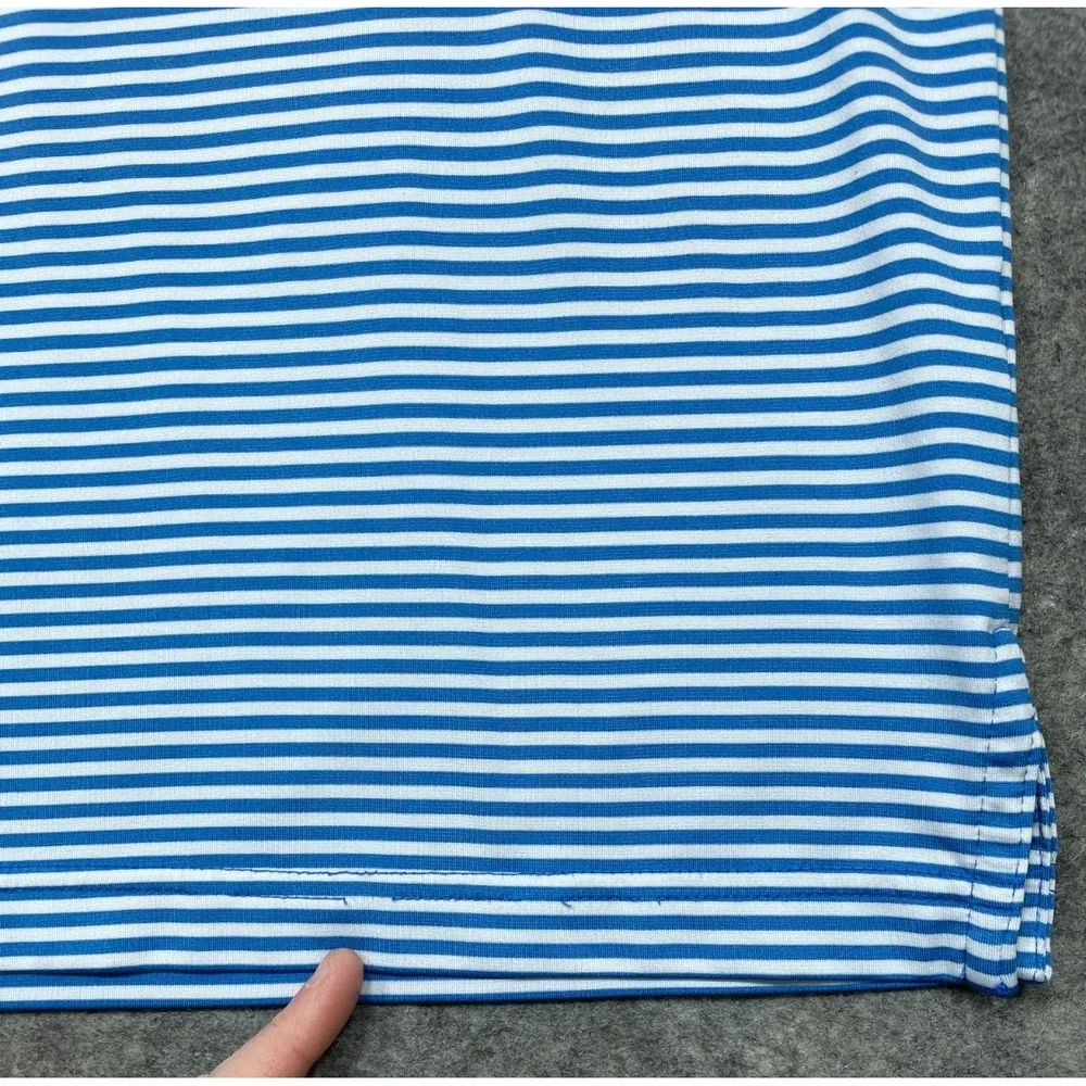 Rhoback Striped Polo Shirt Blue White Medium